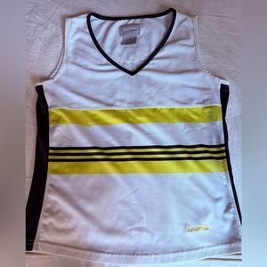 Bolle Sport Woman’s V Neck Sleeveless Top. White/Yellow/blue. Size Small.